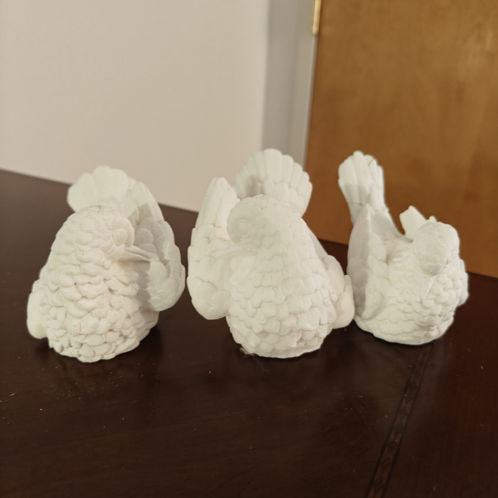 White Ceramic Bird Figurine Trio - Home Accents Decor
